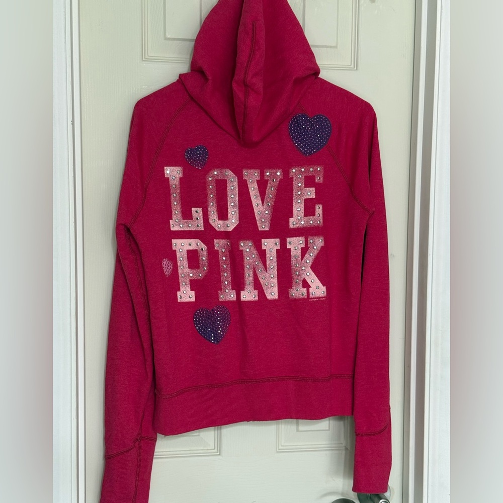Vintage Y2K Victoria’s Secret PINK Full Zip Bling Double Sided Pink Jacket